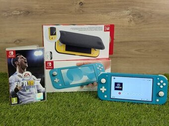 Nintendo Switch lite modré, púzdro a hra FIFA 18