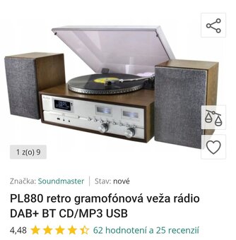 Predam Hifi systém- gramofón+rádiou+MP3 zn.Elite Line PL880