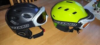 Predám 2 detské lyžiarske prilby s okuliarmi