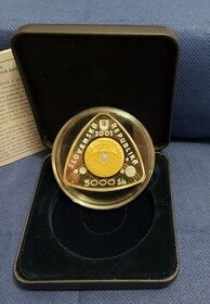 Pamätná zlatá, platinová,strieborná trimetalová minca 5000Sk