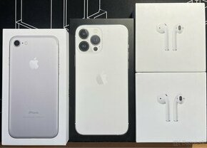 Krabice apple: iPhone 7, iPhone 13 pro max, 2x airpods 1