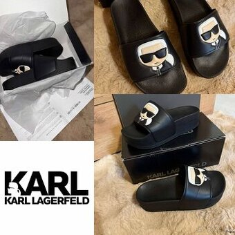 karl lagerfeld black platform damske stylove slapky original