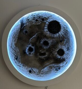 🌓 “3D Mesiac na stenu so svetlom – ručná práca (Ø 1 meter)”