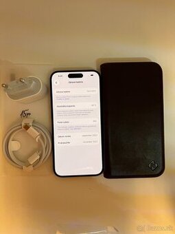 IPHONE 15 PRO BLACK TITANIUM 128GB ZÁRUKA - VEĽMI PEKNÝ STAV