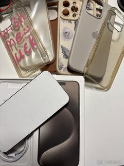 Predám iPhone 15 Pro Max 256 GB Natural Titanium - Top Stav