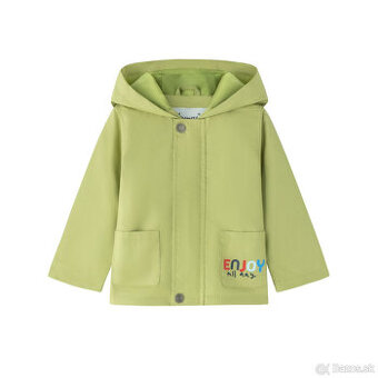 Detská bunda s kapucňou – zelená "Enjoy All Day" – nová
