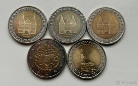 Euromince pamätné 2€ Unc Nemecko,Belgicko, Fr.,Ita..