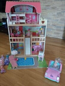 Svietiaci domček pre bábiky s príslušenstvom