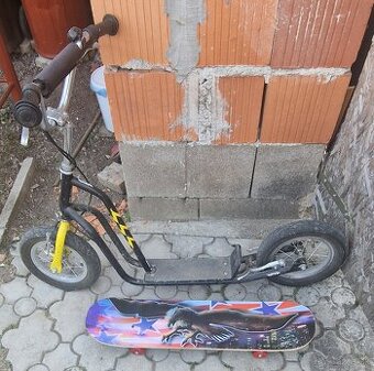 Kolobežka WZOOM a skateboard a pogo tyč
