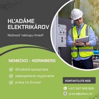ELEKTRIKÁRI - NORINBERG nástup ihneď