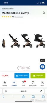 kompaktný športový kočík MoMi ESTELLE čierny