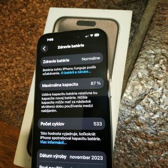 iphone 15 Pro 256GB prirodny titan