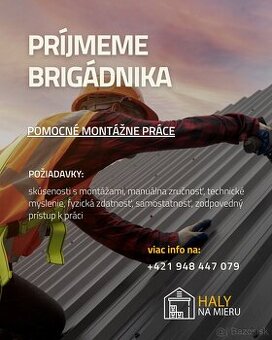 Pomocné montážne práce - brigádnik