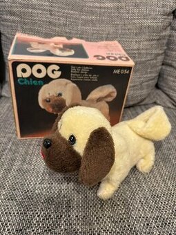 Retro mechanický psík na batérie (ME 054) s originálnou kr