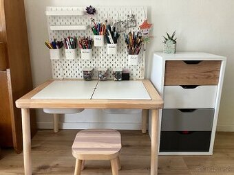 Detský kreatívny stolík s komodou