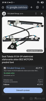 Elektrické sťahovanie okien_Seat Toledo III