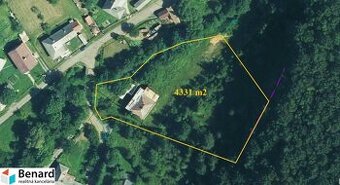 NÁDHERNÝ SLNEČNÝ POZEMOK POD LESOM, ZLATÁ BAŇA, 4331 m2