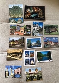 13 pohľadníc: Oravský hrad, LM, BB, Bardejov, Svätý Kríž