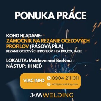 Zámočník na rezanie profilov (pásová píla)