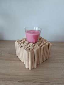 Drevená dekorácia na sviečku - 1