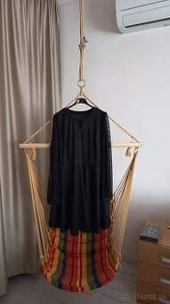 Dámske šaty čierne nové XL priesvitné rukávy