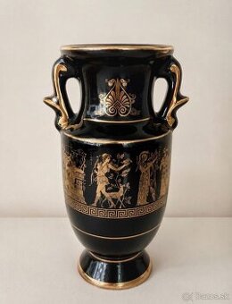 Vintage grécka váza ST – Hand Made in Greece, 24K GOld