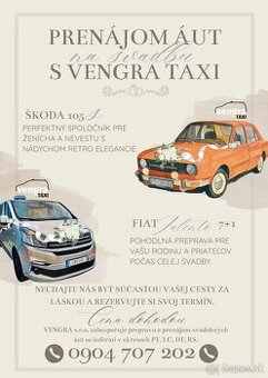 Prenájom svadobného auta ŠKODA 105s a FIAT TALENTO