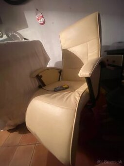 Masážne elektrické kreslo – vyhrievanie, 4 intenzity, koža