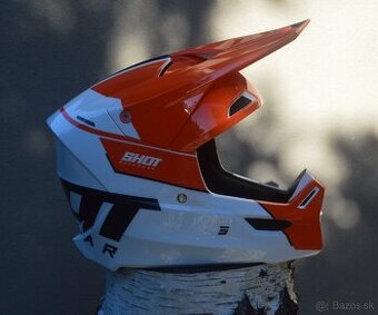 helma prilba okuliare CE06 shot biela oranžová