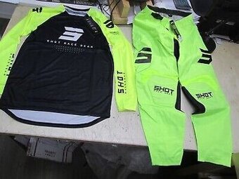 set nohavice dres fluo žltý čierny shot