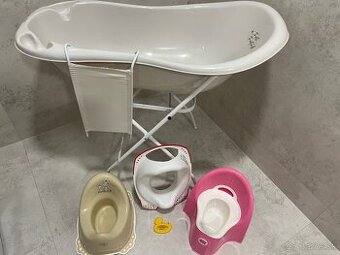 Vanička so stojanom, podložkou na kúpanie, nočník, podsedák