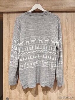 pánsky sivý vianočný sveter veľkosť L
