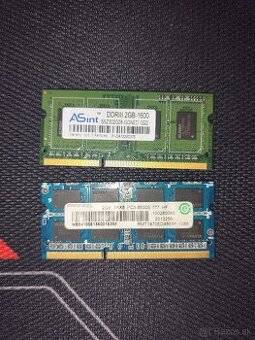 (11) 2ks RAM DDR3 2GB pre notebook (SO-DIMM) – ASint & Ramax