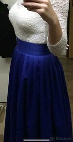 Dlhá spoločenská sukňa - kráľovská modrá - 1