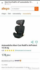 Detská sedačka MAXI COSI RODIFIX-malo používaná