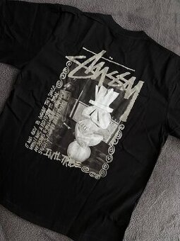Čierne tričko Stüssy chess - L