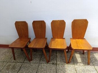 4 židle, masív, rustikální/selský nábytek