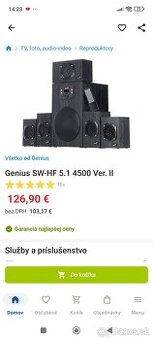 Predám Pc reproduktory Genius SW HF 5.1