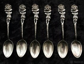 Predam prekrasne strieborne staroxitne kavove lyzicky 6 ks