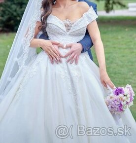 Ivory svadobné princeznovské šaty - 1