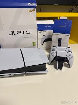 Playstation 5 Slim 1TB + 2x ovladace + nabijaci dock
