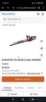 2x Einhell zastrihavac živého plotu