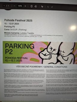 Rezervované - Parking 1xP2 - Pohoda 2025