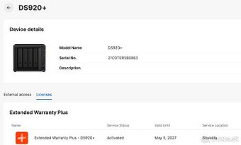 Synology DS920+ s 8GB ram + zaruka do 2027