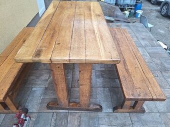 Stol a lavice zhradne sedenie , set