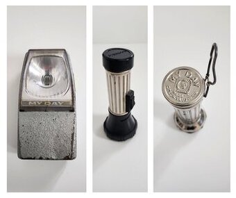 3x Staré vreckové baterky – retro