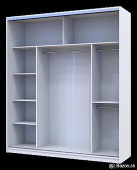 Skriňa Doros City 24 Biela 2 Dvere 1 Zrkadlo 208x60x240