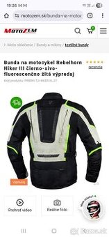 Bunda na motocykel Rebelhorn Hiker III čierno-sivo-fluoresce
