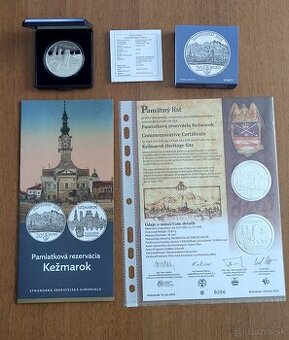 20 eur minca Proof KEŽMAROK + pamätný list