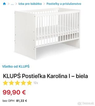 Detska postielka KLUPŚ Postieľka Karolina I – biela